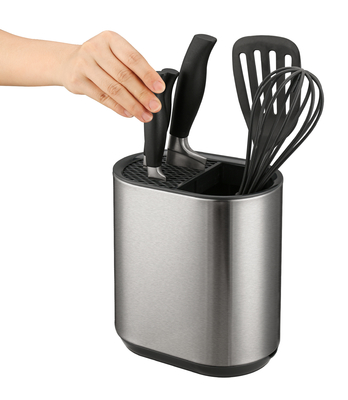 Cuenca de acero de cocina sostenible Caddy organizador con cuchillo bloque y soporte