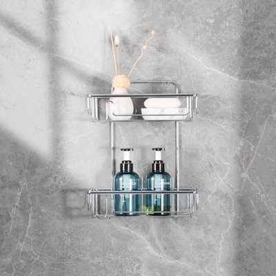 Acero inoxidable 2 Niveles de baño Cubierta de ducha colgante con pegatina mágica adhesiva