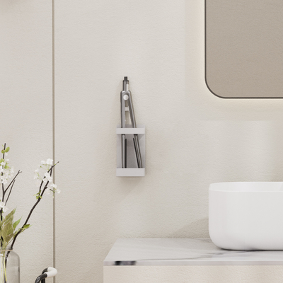 Household atracción magnética de la pared montado estantería de baño para cabello rizado soporte de bastón