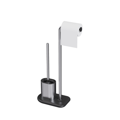 Portador de papel de baño de acero inoxidable Compacto TPR Portador de cepillo de baño SET