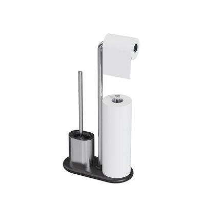 Portador de papel de baño compacto de pie TPR Toilet Brush Tissue Holder SET