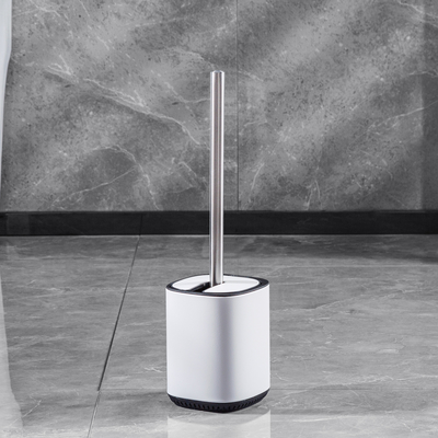 Cepillo de limpieza de inodoros de acero de moda y soporte con diseño contemporáneo