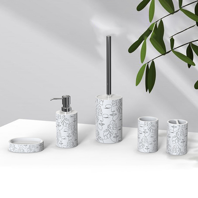 Muestra redonda de accesorios de baño para necesidades de baño