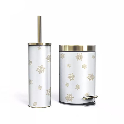 Tipo de inducción Pedal de Pies de Navidad Contenedor de Basura Con Cepillo de Toilet Set Solución definitiva de eliminación de residuos domésticos