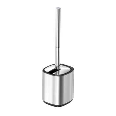 Cince y soporte de limpieza de hogar con tapa de acero inoxidable sostenible para cepillo de inodoro duradero