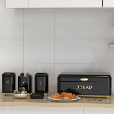 Contenedores de pan de la serie Crown Contenedor de pan de la serie Crown Contenedor de café de la lata de té Contenedor de cocina Contenedores de pan Organizador de cocina Contenedor de revestimiento en polvo