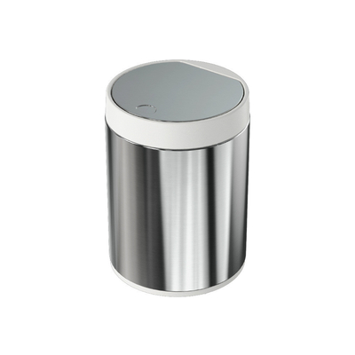 Selección de espacio de la sala de apoyo 1.5L OEM escritorio de acero inoxidable Mini contenedor de basura con prensa abierta