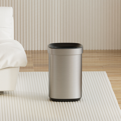 Contenedor de residuos de acero inoxidable para uso doméstico de 30L Rectángulo Contenedor de basura de gran capacidad duradero y sostenible para residuos domésticos