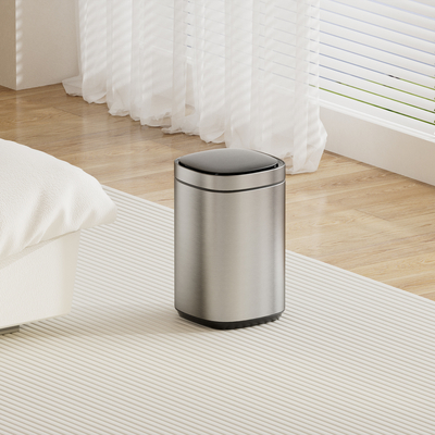 Sala de estar 20L Sensor inteligente de acero inoxidable satinado Contenedor de basura automático para el hogar con tecnología avanzada