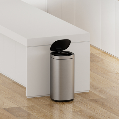 Cisterna de basura con sensor de movimiento de 40L para el hogar con batería y función automática de acero inoxidable