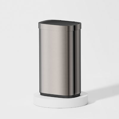 Gran capacidad tipo de inducción de acero inoxidable sensor inteligente contenedor de basura 50L Rectángulo sensor de movimiento contenedor para cocina