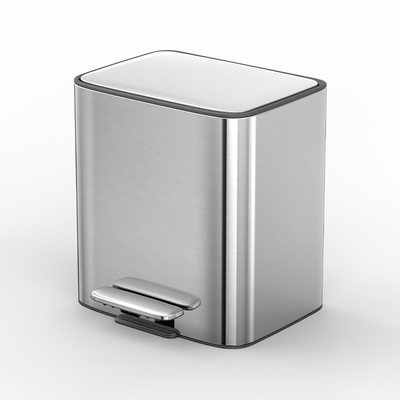 11.5L*2 Cuadrado de acero inoxidable Bastón de pedal cerrado suave para reciclaje y gestión de residuos Solución de ahorro de espacio