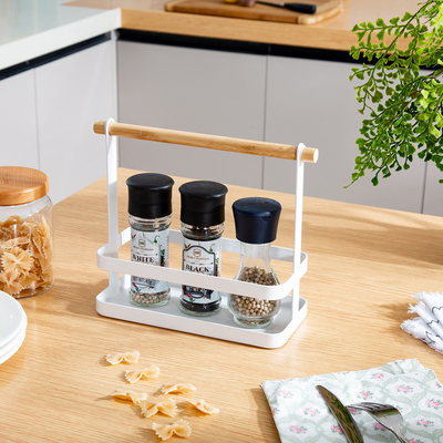 Organizador de cocina organizador de especias de mesa portátil de acero
