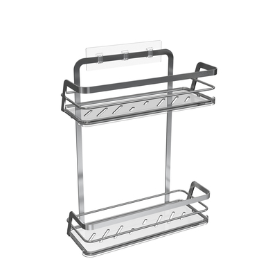 Estylish Household metal organizador de baño vaso de succión Accesorio de alambre de hierro Acero inoxidable sin perforación Cadilla de ducha montada en la pared