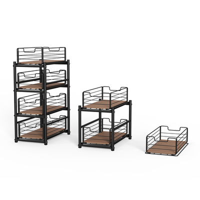 Organizador de cocina desmontable Recaudador de especias Armario Organizador de cocina Soluciones de almacenamiento Estante de gabinete de acero carbono