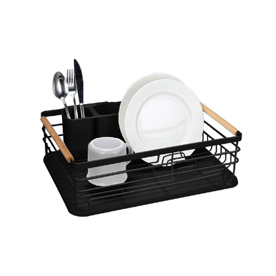 Cuencas de metal para la cocina, platos y recipientes para secado de alambre con bandeja de plástico desmontable