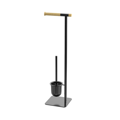 Accesorios profesionales de baño estilo de diseño moderno de acero inoxidable soporte de cepillo de baño libre de pie y soporte de papel