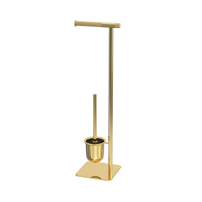 Accesorios profesionales de baño estilo de diseño moderno de acero inoxidable soporte de cepillo de baño libre de pie y soporte de papel