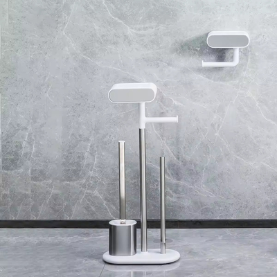 Cuarto de baño de acero inoxidable Brush And Roll Holder Set OEM de pie libre