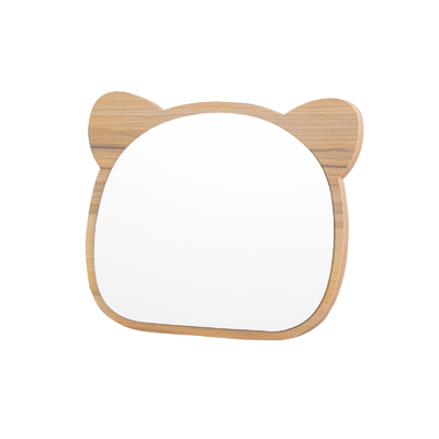 Espejo de maquillaje de escritorio de madera de forma de panda para decoración del hogar