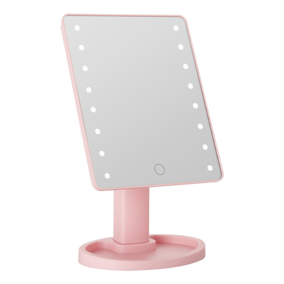 Rectángulo de pie libre encimera maquillaje led Espejos con bandeja de vanidad