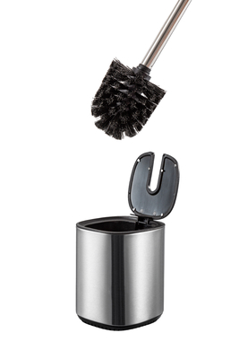 Cepillo de limpieza de inodoros de acero de moda y soporte con diseño contemporáneo