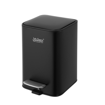 Cisterna de basura de acero inoxidable con pedales 18L Capacidad suave cerrada elegante contenedor de basura doméstico rectangular redondeado